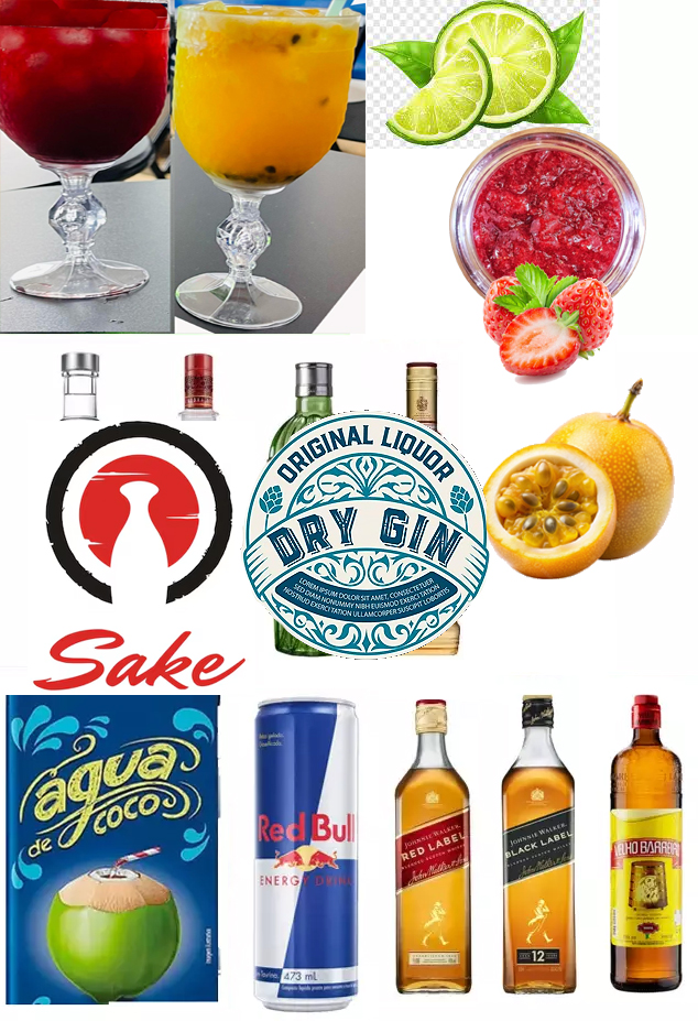 batidas de morango, de maracujá e de limão